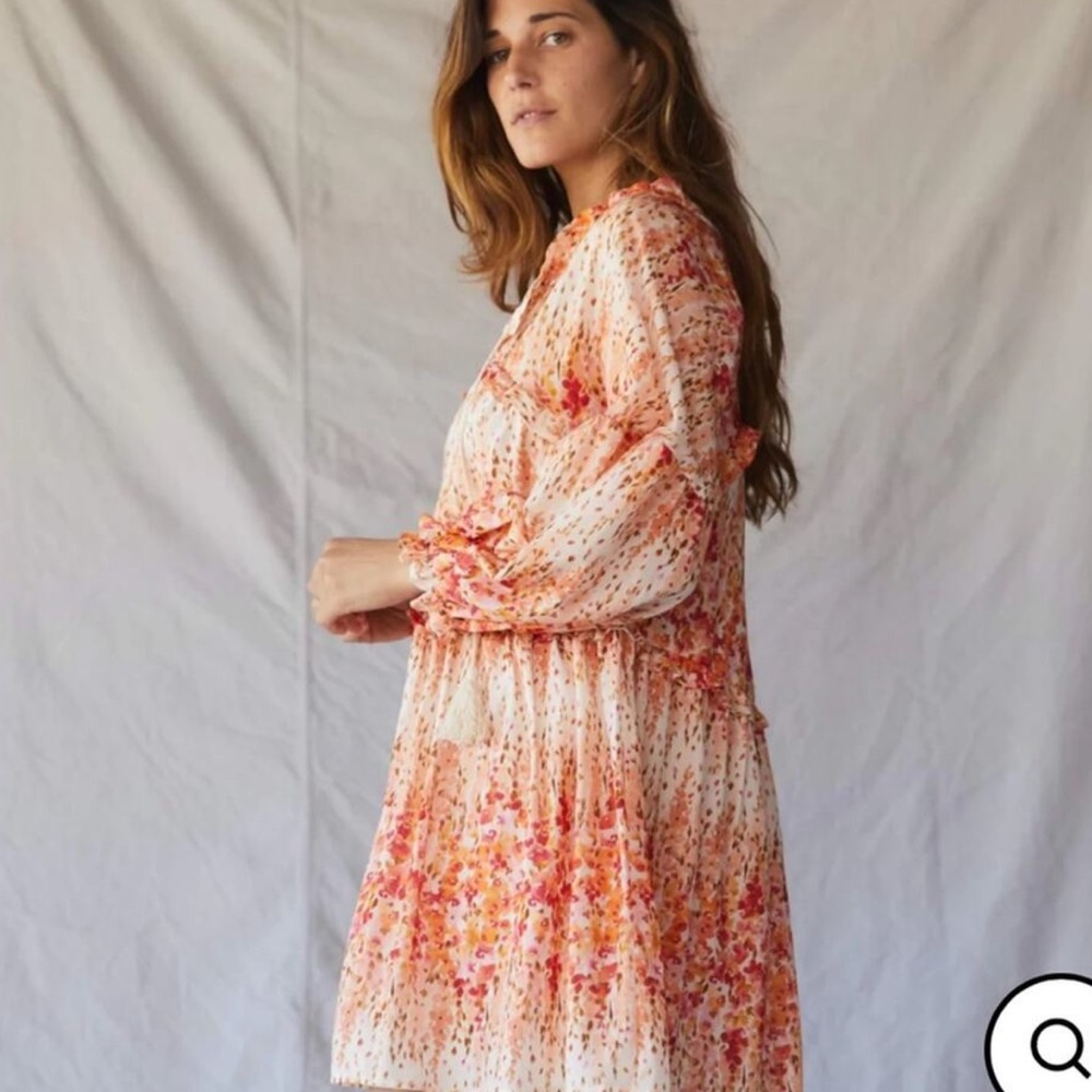 Christy Dawn The Adeline Dress in Sunset Gladiola Size Medium Boho Cottagecore - Picture 3 of 12